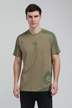 Bisiklet Yaka Açık Haki Slim Fit Tişört 23SSM20324