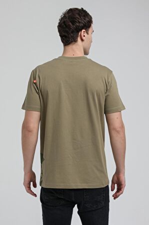 Bisiklet Yaka Açık Haki Slim Fit Tişört 23SSM20324