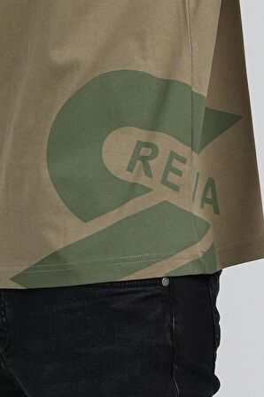 Bisiklet Yaka Açık Haki Slim Fit Tişört 23SSM20324