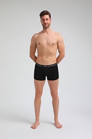 Basic 3'lü Boxer Siyah Slim Fit Boxer Set 23SSM1001