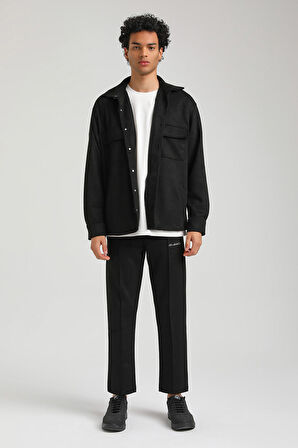 Süet Üst Siyah Slim Fit Takım 23Fwm64027