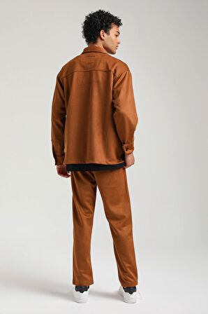 Süet Üst Kahverengi Slim Fit Takım 23Fwm64027