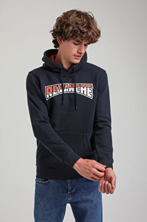 Kapüşonlu Lacivert Slim Fit Hoodie 23FWM64058