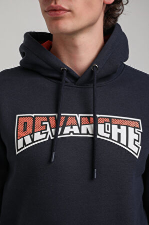 Kapüşonlu Lacivert Slim Fit Hoodie 23FWM64058