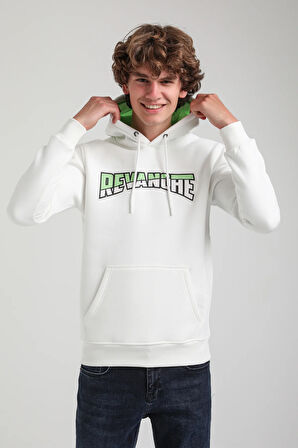 Kapüşonlu Ekru Slim Fit Hoodie 23FWM64058
