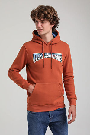 Kapüşonlu Kiremit Slim Fit Hoodie 23FWM64058