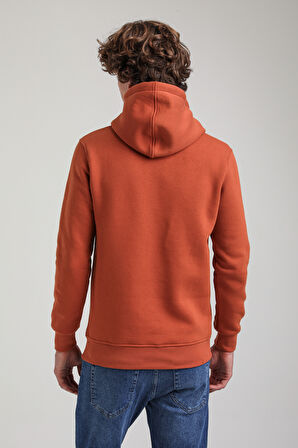 Kapüşonlu Kiremit Slim Fit Hoodie 23FWM64058