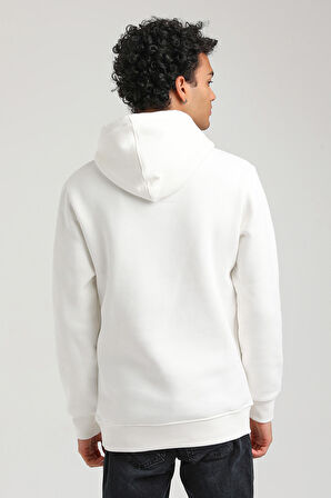 Kapüşonlu Ekru Slim Fit Hoodie 23FWM64062