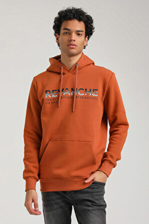 Kapüşonlu Kiremit Slim Fit Hoodie 23FWM64062