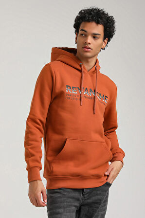 Kapüşonlu Kiremit Slim Fit Hoodie 23FWM64062
