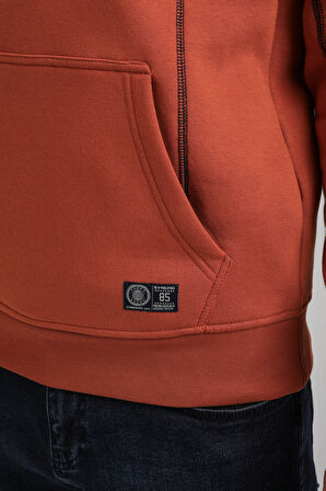 Kapüşonlu Kiremit Slim Fit Hoodie 23FWM64063