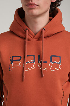 Kapüşonlu Kiremit Slim Fit Hoodie 23FWM64063