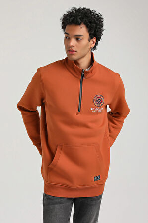Kiremit Slim Fit Half-Zip Sweatshirt 23FWM64064