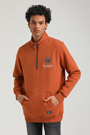 Kiremit Slim Fit Half-Zip Sweatshirt 23FWM64064