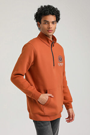 Kiremit Slim Fit Half-Zip Sweatshirt 23FWM64064
