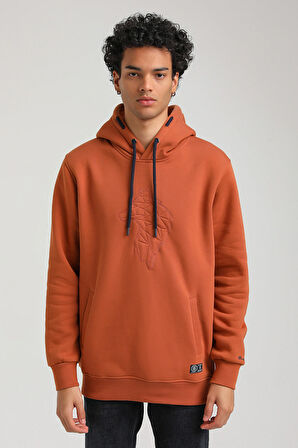 Kapüşonlu Kiremit Slim Fit Hoodie 23FWM64041