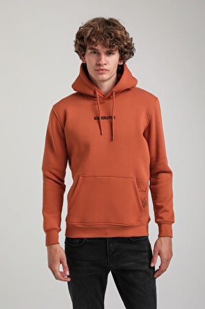 Kapüşonlu Kiremit Slim Fit Hoodie 23FWM64044