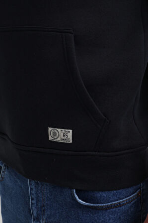 Kapüşonlu Lacivert Slim Fit Hoodie 23FWM64047