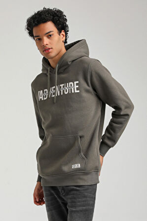 Kapüşonlu Haki Slim Fit Hoodie 23FWM64047