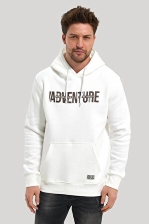 Kapüşonlu Ekru Slim Fit Hoodie 23FWM64047