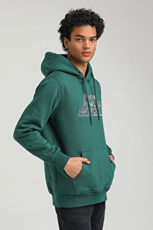 Kapüşonlu Yeşil Slim Fit Hoodie 23FWM64051