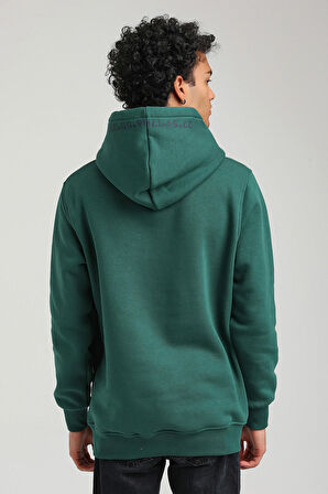Kapüşonlu Yeşil Slim Fit Hoodie 23FWM64051