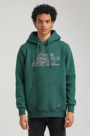 Kapüşonlu Yeşil Slim Fit Hoodie 23FWM64051