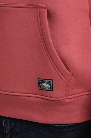 Kapüşonlu Kestane Slim Fit Hoodie 23FWM64051