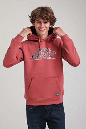 Kapüşonlu Kestane Slim Fit Hoodie 23FWM64051