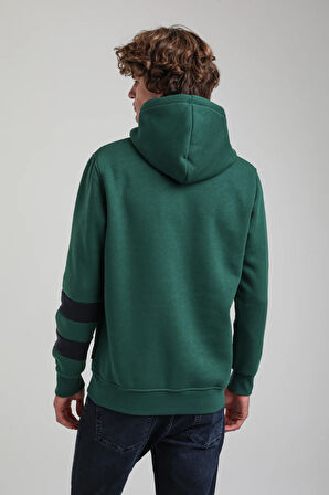 Kapüşonlu Yeşil Slim Fit Hoodie 23FWM64054