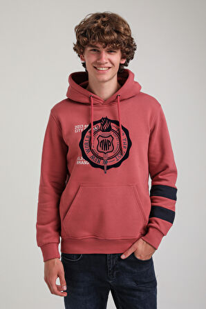 Kapüşonlu Kestane Slim Fit Hoodie 23FWM64054