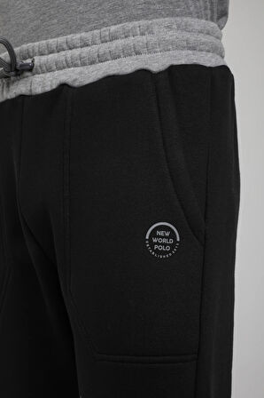 Kapşonlu Ve Fermuarlı Siyah Slim Fit Full-Zip Sweatshirt 23FWM64068