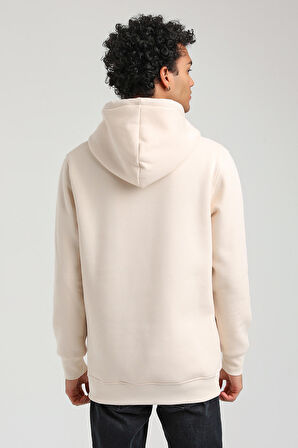 Kapüşonlu Ekru Slim Fit Hoodie 23FWM64041