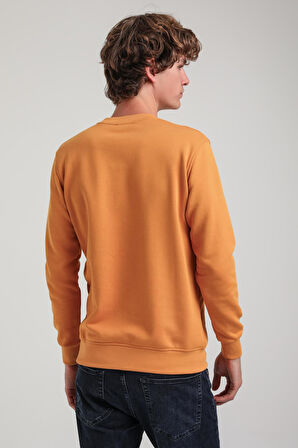 Bisiklet Yaka Hardal Slim Fit Sweatshirt 23FWM60152