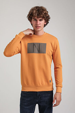 Bisiklet Yaka Hardal Slim Fit Sweatshirt 23FWM60152
