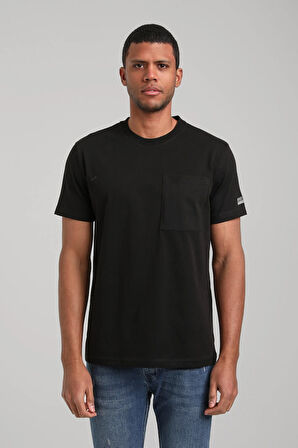 Bisiklet Yaka Siyah Slim Fit Tişört 24SSM20273