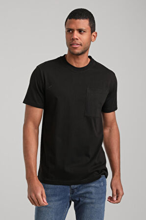 Bisiklet Yaka Siyah Slim Fit Tişört 24SSM20273