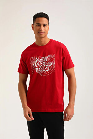 Bisiklet Yaka Bordo Regular Custom Tişört 24SSM20294