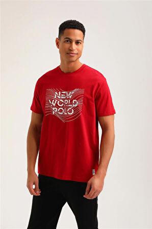 Bisiklet Yaka Bordo Regular Custom Tişört 24SSM20294