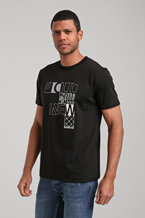 Bisiklet Yaka Siyah Slim Fit Tişört 24SSM20295