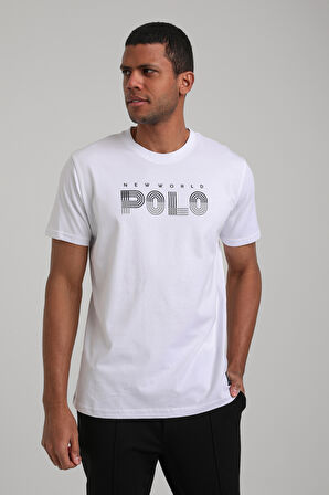 Bisiklet Yaka Beyaz Regular Custom Tişört 24SSM20320