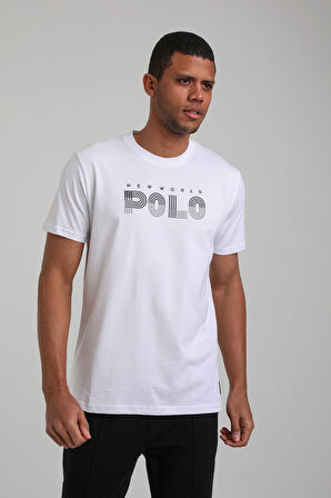 Bisiklet Yaka Beyaz Regular Custom Tişört 24SSM20320