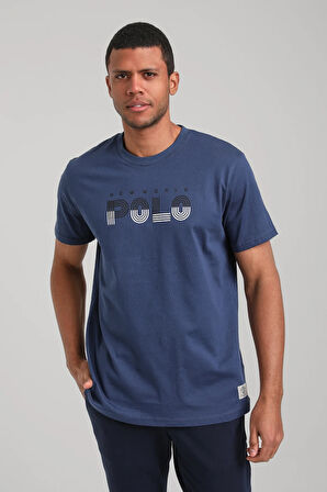 Bisiklet Yaka İndigo Regular Custom Tişört 24SSM20320