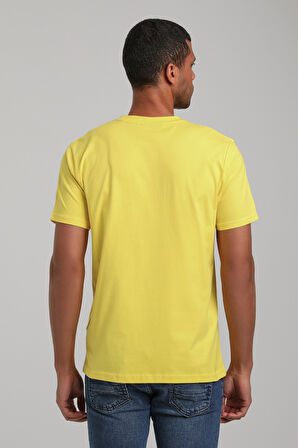 Bisiklet Yaka Sarı Regular Custom Tişört 24SSM20320