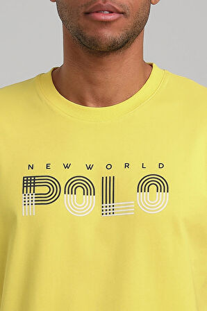 Bisiklet Yaka Sarı Regular Custom Tişört 24SSM20320