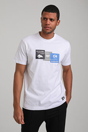 Bisiklet Yaka Beyaz Regular Custom Tişört 24SSM20328