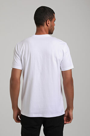 Bisiklet Yaka Beyaz Regular Custom Tişört 24SSM20328