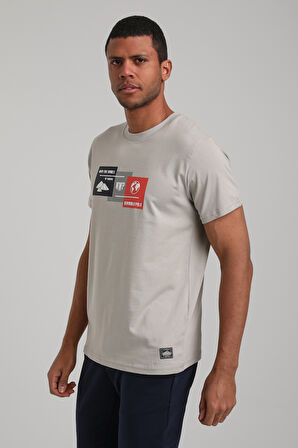 Bisiklet Yaka Gri Boyalı Regular Custom Tişört 24SSM20328