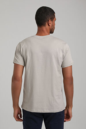 Bisiklet Yaka Gri Boyalı Regular Custom Tişört 24SSM20328