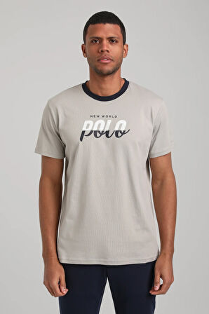 Bisiklet Yaka Gri Boyalı Slim Fit Tişört 24SSM20292